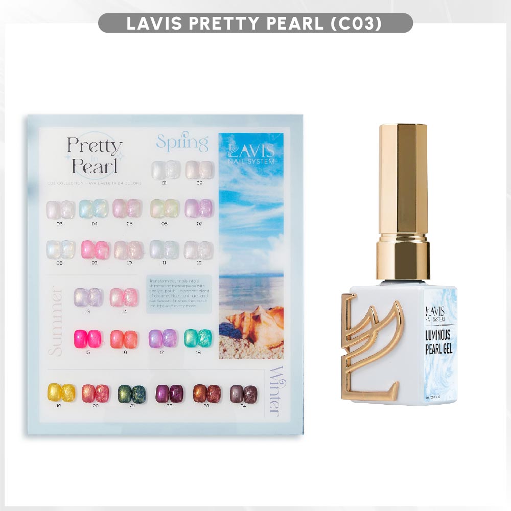 SPECIAL: Buy LAVIS Pretty in Pearl Collection C03, FREE 1 LAVIS Luminous Pearl Gel - DTK Nail Supply