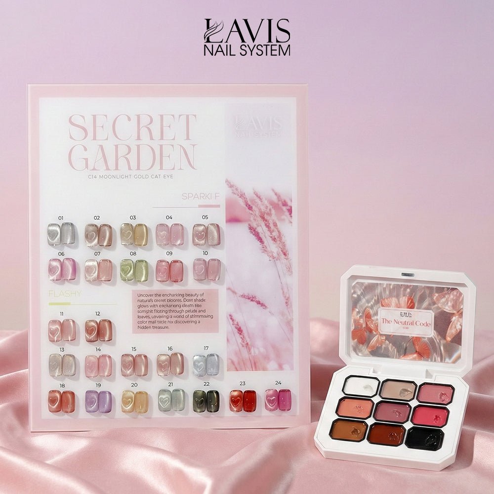 SPECIAL: Buy LAVIS Secret Garden Cat Eye Collection C14, FREE 1 Pat Gel 08 - DTK Nail Supply
