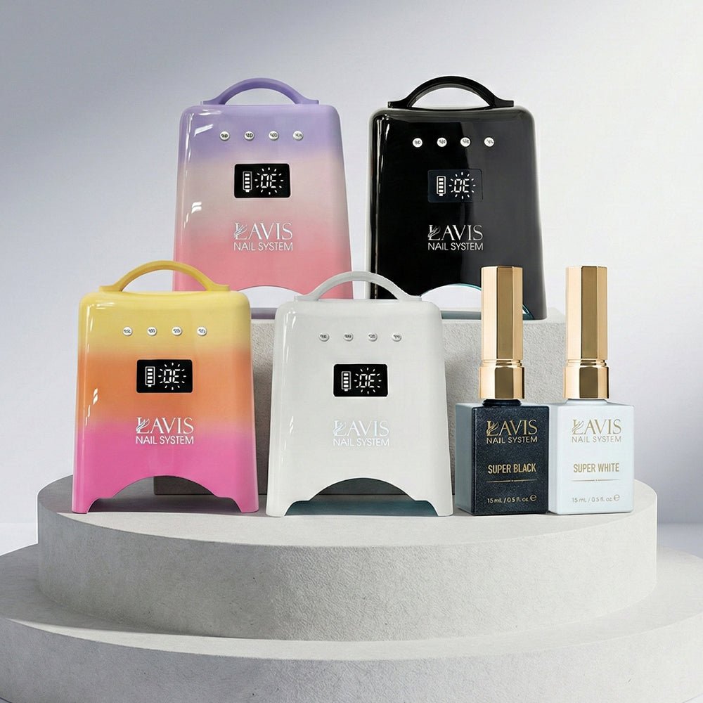 SPECIAL: Buy LAVIS UV/LED Nail Lamp, FREE 1 LAVIS Super Black Gel OR Super White Gel - DTK Nail Supply