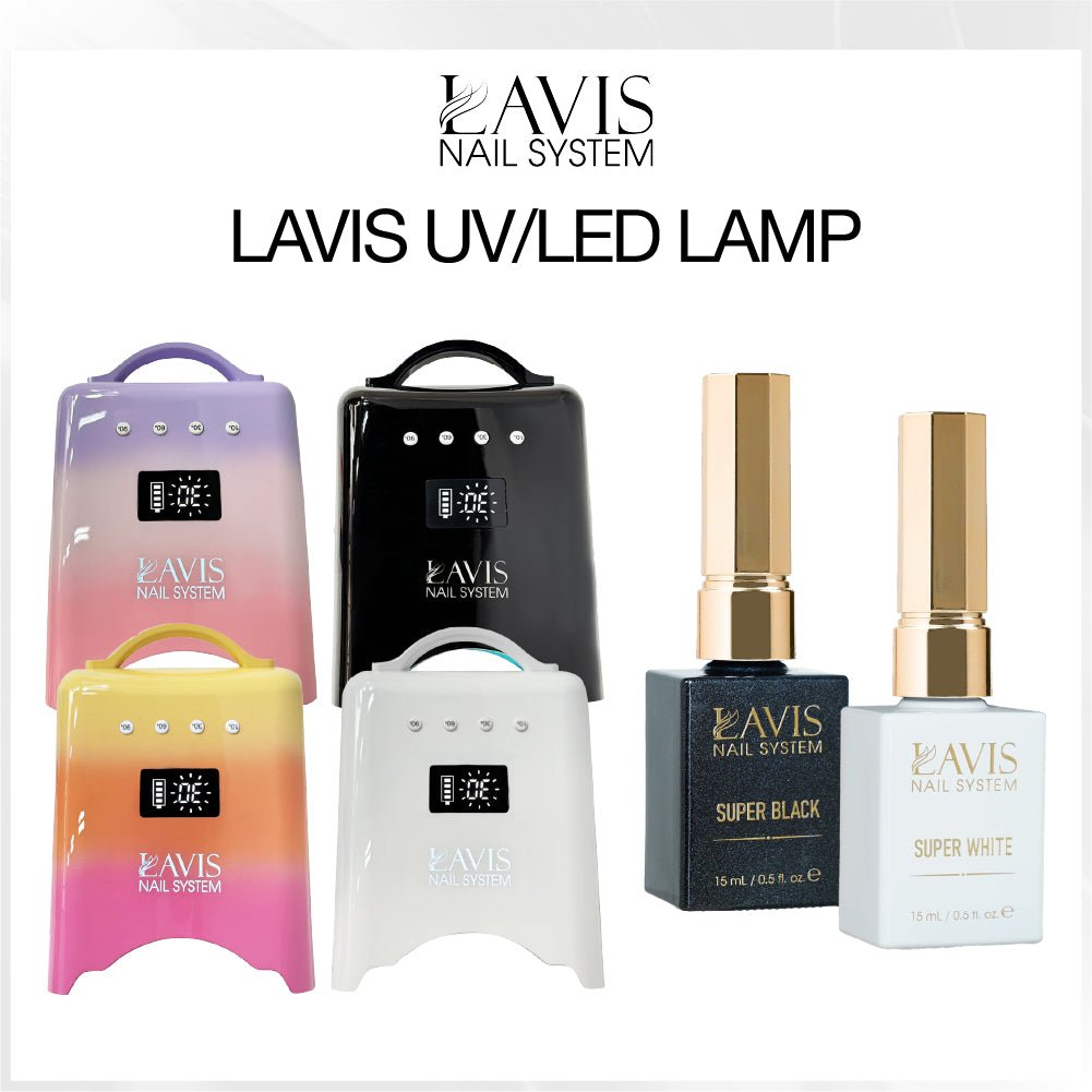 SPECIAL: Buy LAVIS UV/LED Nail Lamp, FREE 1 LAVIS Super Black Gel OR Super White Gel - DTK Nail Supply