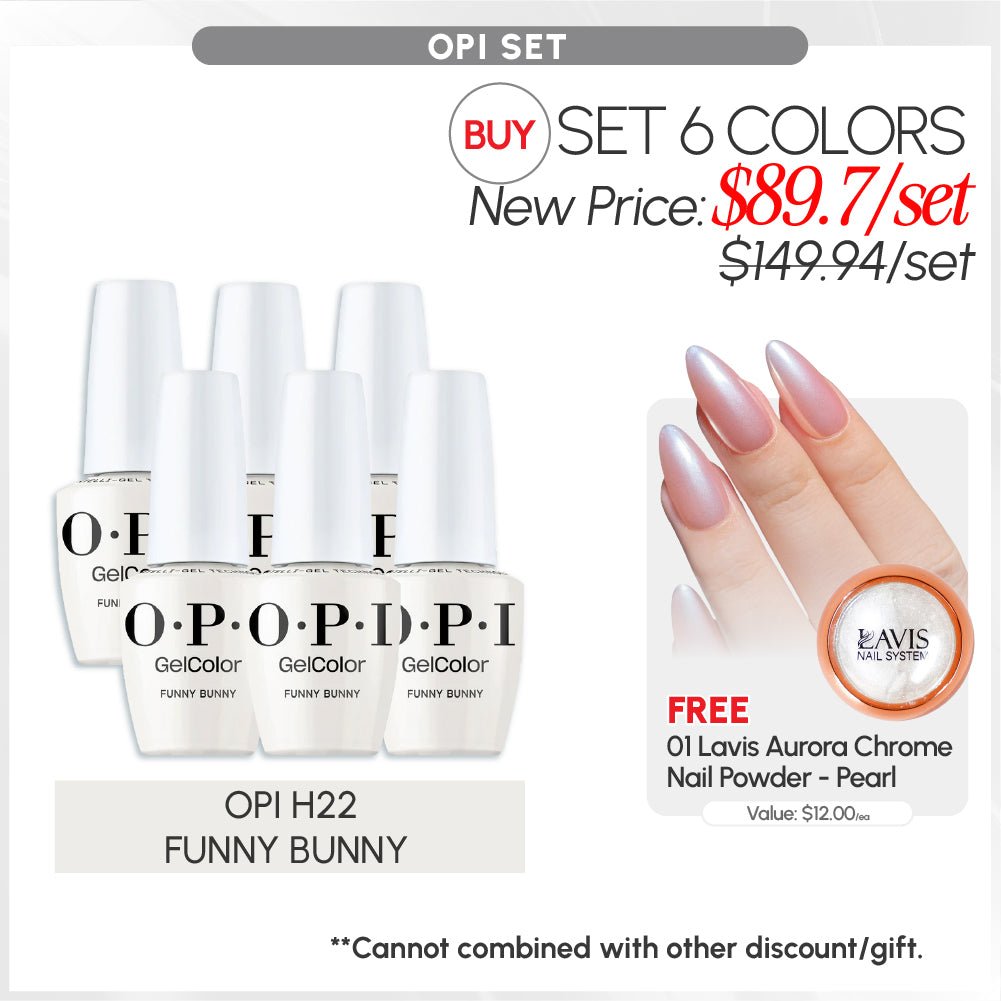SPECIAL: OPI Set 6 Colors, FREE 1 Chrome Powder - DTK Nail Supply