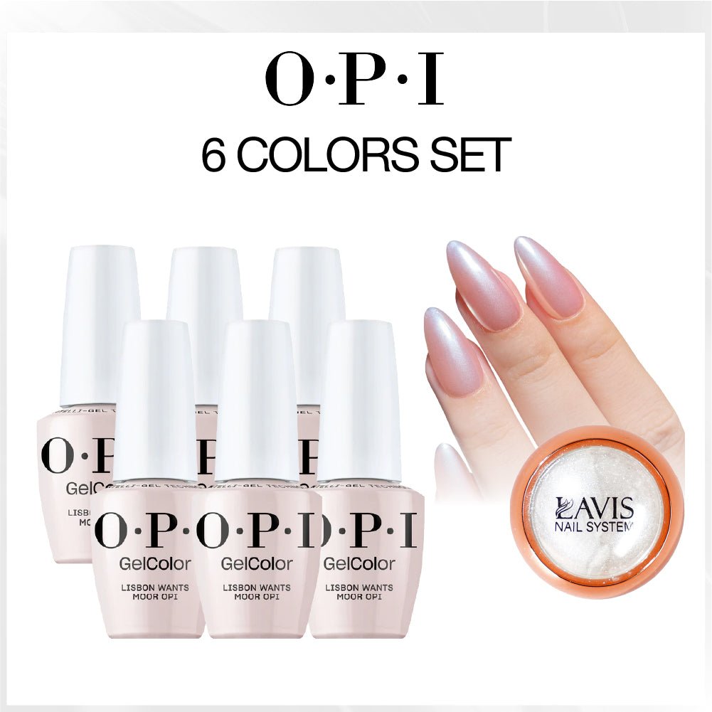 SPECIAL: OPI Set 6 Colors, FREE 1 Chrome Powder - DTK Nail Supply