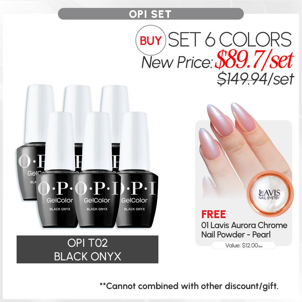 SPECIAL: OPI Set 6 Colors, FREE 1 Chrome Powder - DTK Nail Supply