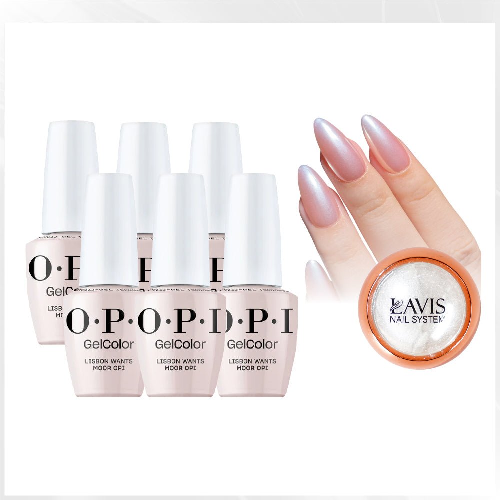 SPECIAL: OPI Set 6 Colors, FREE 1 Chrome Powder - DTK Nail Supply
