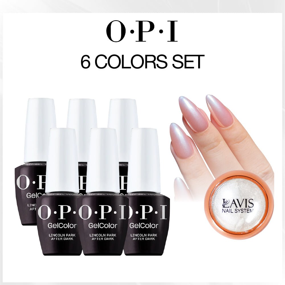 SPECIAL: OPI Set 6 Colors, FREE 1 Chrome Powder - DTK Nail Supply
