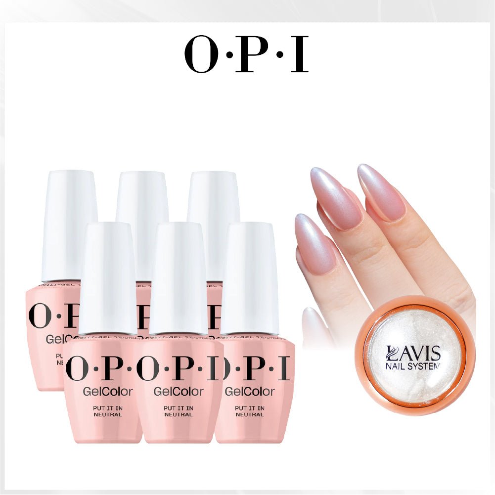 SPECIAL: OPI Set 6 Colors, FREE 1 Chrome Powder - DTK Nail Supply