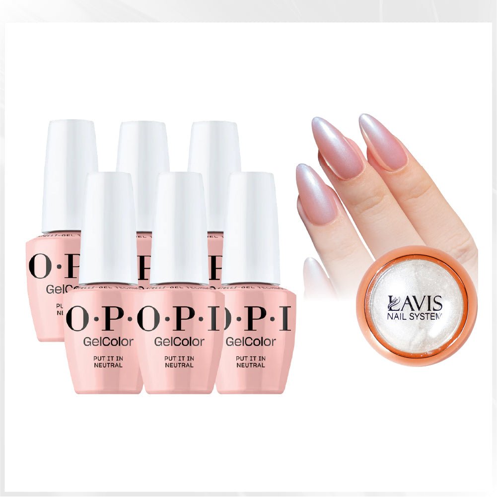 SPECIAL: OPI Set 6 Colors, FREE 1 Chrome Powder - DTK Nail Supply
