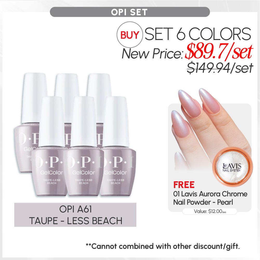SPECIAL: OPI Set 6 Colors, FREE 1 Chrome Powder - DTK Nail Supply