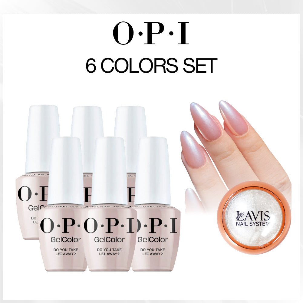 SPECIAL: OPI Set 6 Colors, FREE 1 Chrome Powder - DTK Nail Supply