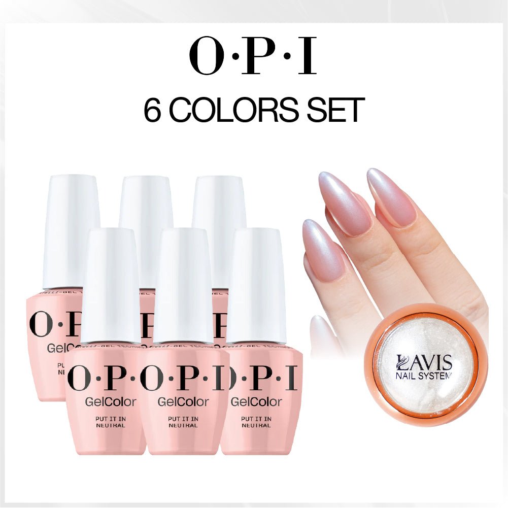 SPECIAL: OPI Set 6 Colors, FREE 1 Chrome Powder - DTK Nail Supply
