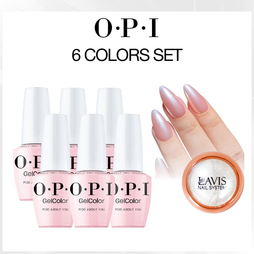 SPECIAL: OPI Set 6 Colors, FREE 1 Chrome Powder - DTK Nail Supply