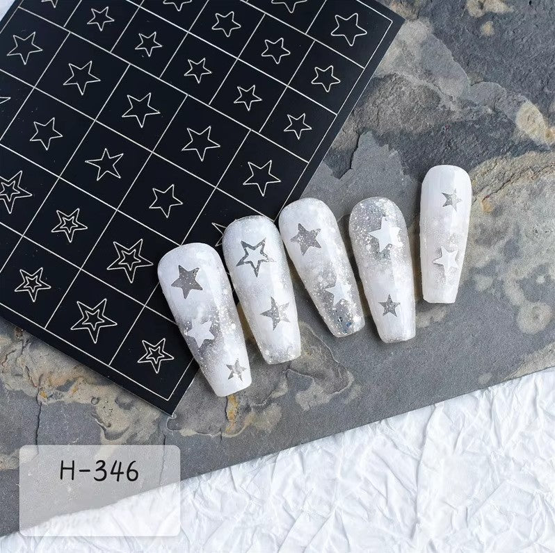 Spray Painted Nail Art Stickers H345 - Star - DTK Nail Supply