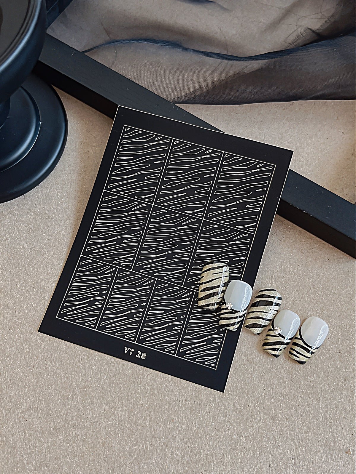 Spray Painted Nail Art Stickers H364 - Zebra - DTK Nail Supply