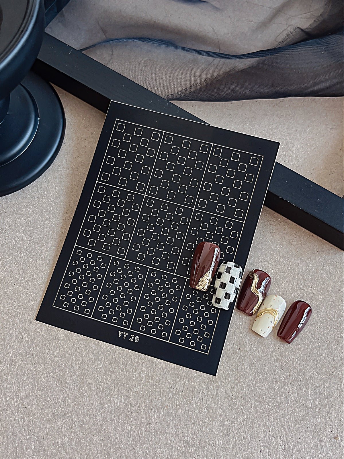 Spray Painted Nail Art Stickers H365 - Square - DTK Nail Supply