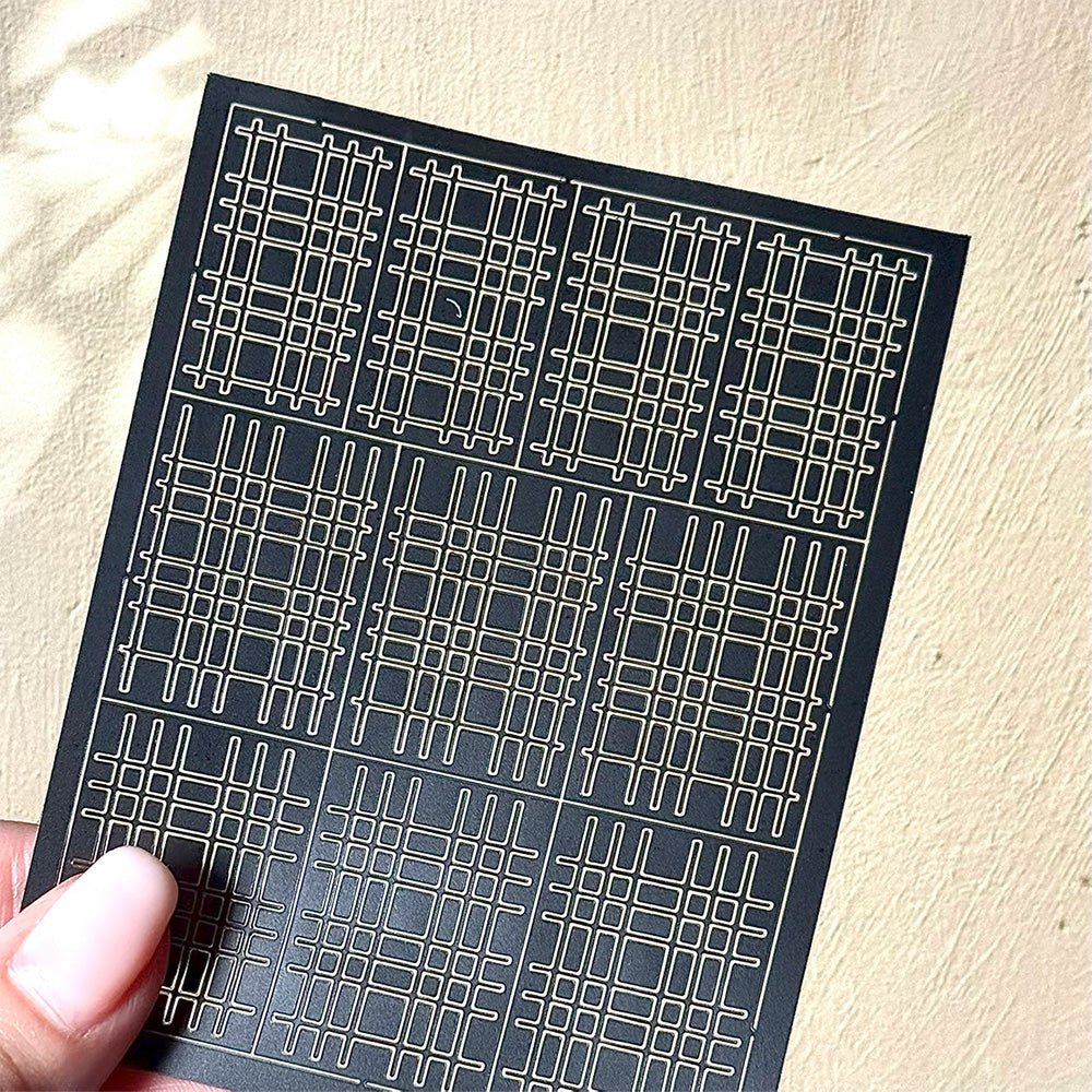 Spray Painted Nail Art Stickers H367 - Check - DTK Nail Supply