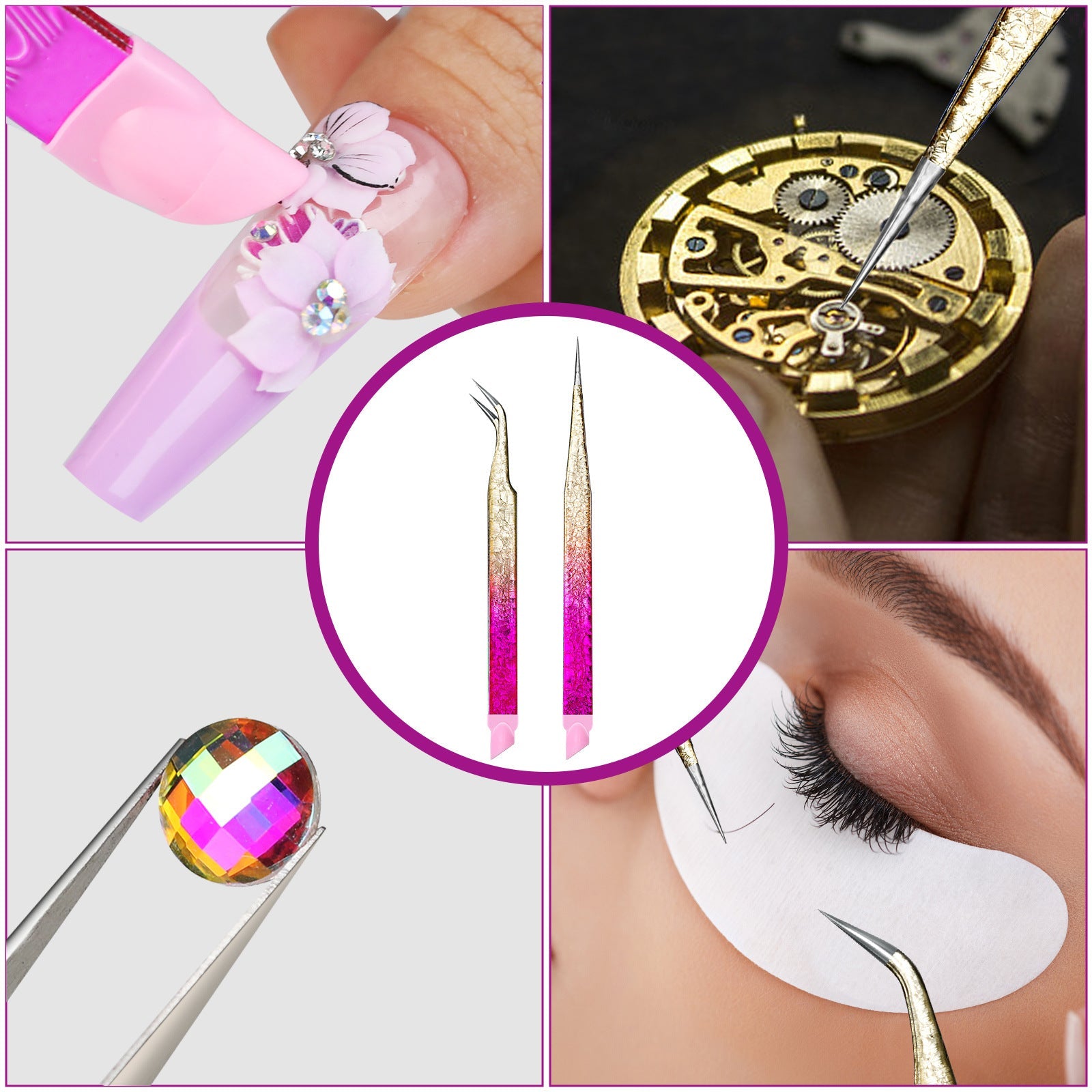 Stainless Steel Gradient Ice Tweezers Multifunctional - DTK Nail Supply