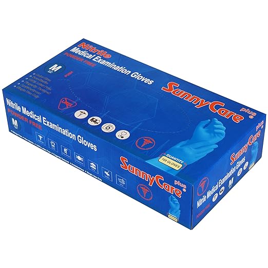 Sunnycare Nitrile Medical Examination Gloves - Size M - DTK Nail Supply