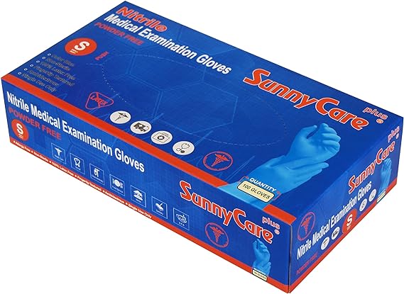 Sunnycare Nitrile Medical Examination Gloves - Size S - DTK Nail Supply