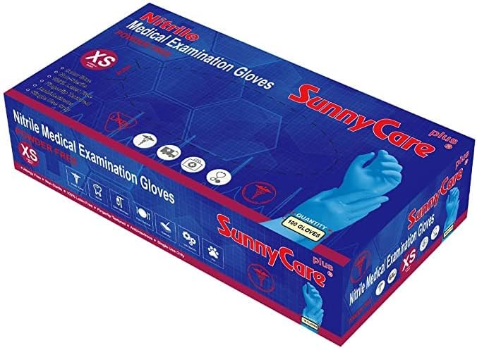 Sunnycare Nitrile Medical Examination Gloves - Size XS - DTK Nail Supply