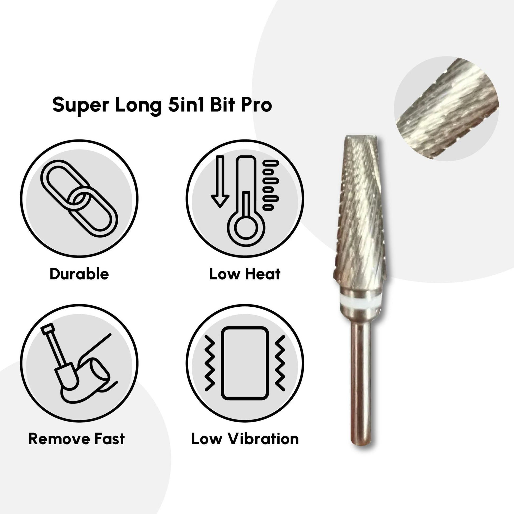 Super Long 5in1 Bit Pro - DTK Nail Supply