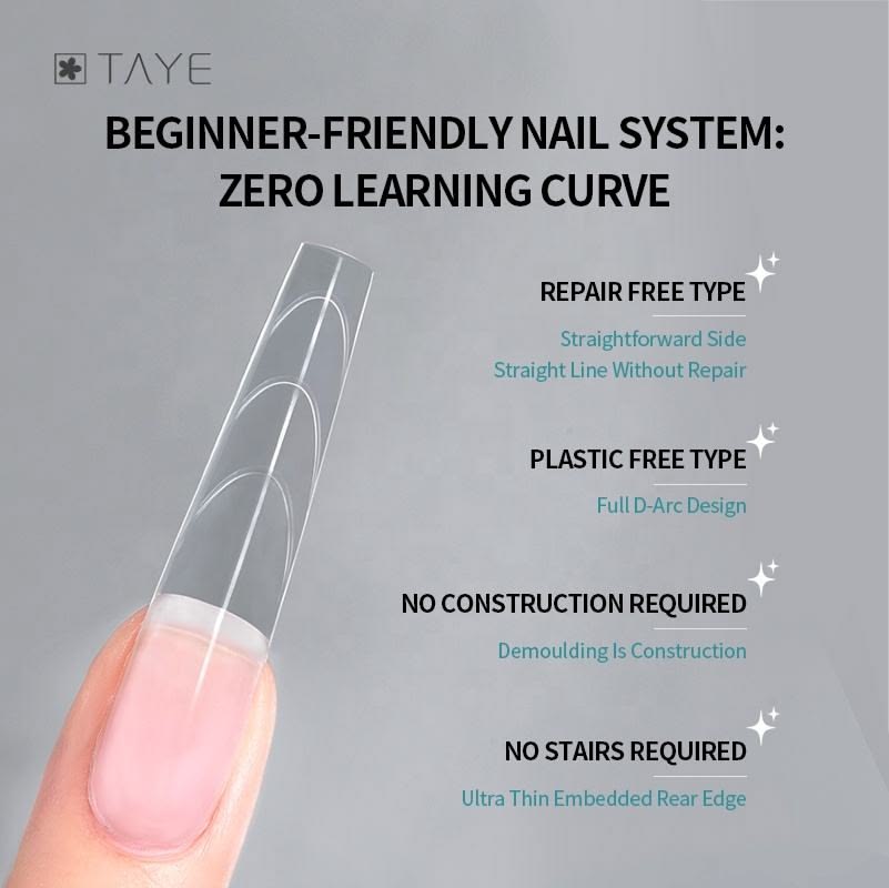 TAYE Dual Form Tips - P064 Double - Head Short Nail Form Clear - DTK Nail Supply