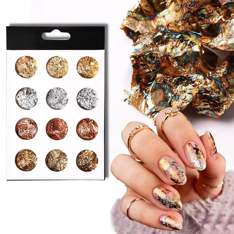 Ultra Thin Foil Paper - 12Pcs Mixed Foil - DTK Nail Supply