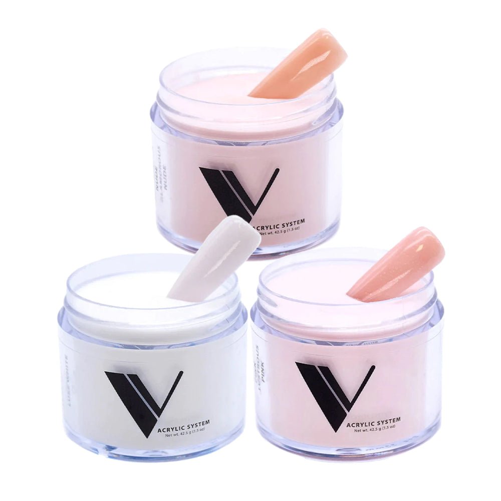 V Beauty Pure Kit 1: Lustrous Pink, Luxe White, Glamorous Nude - DTK Nail Supply
