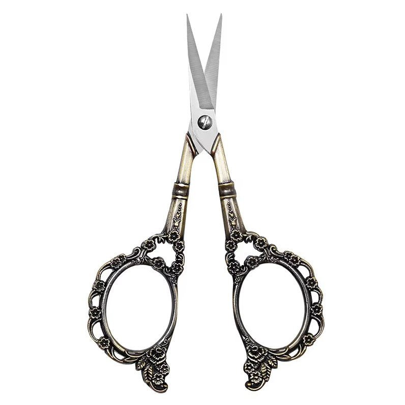 Vintage plum blossom scissors classic design sewing scissors - Aeneous - DTK Nail Supply