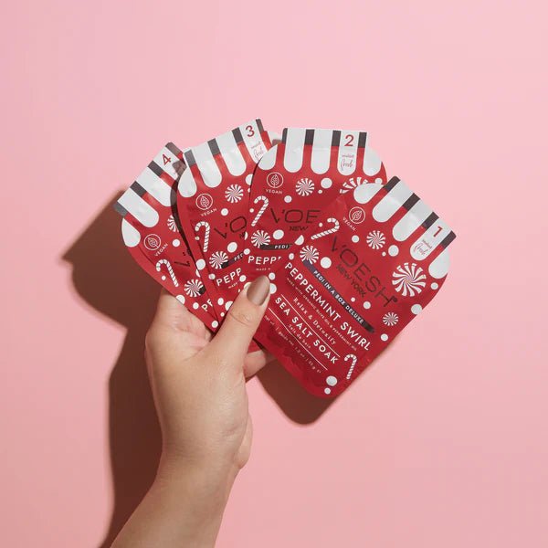 Voesh 4 In 1 Pedibox Case of 50 Pedi A Box - Peppermint Swirl - DTK Nail Supply