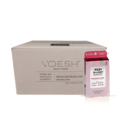 Voesh 4 In 1 Pedibox Case of 50 Pedi A Box - Peppermint Swirl - DTK Nail Supply