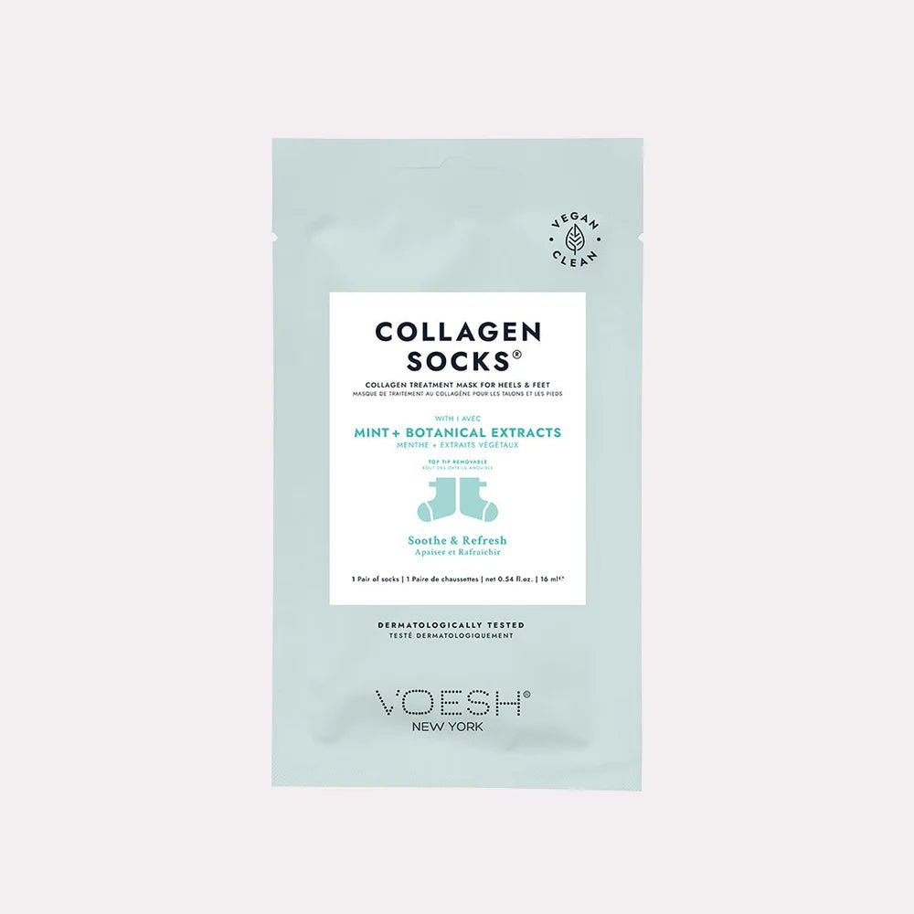 VOESH - Collagen Socks with Mint & Botanical Extract - Case of 100 PCS - DTK Nail Supply