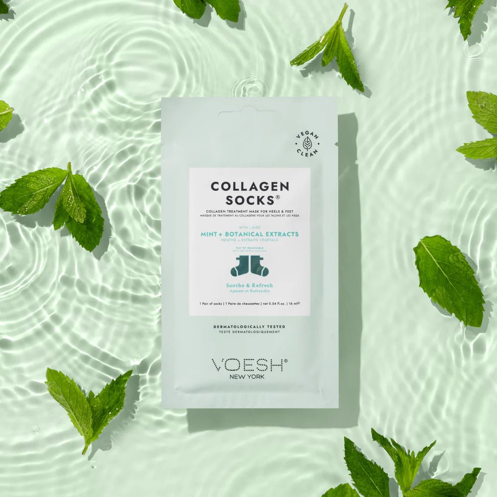 VOESH - Collagen Socks with Mint & Botanical Extract - Case of 100 PCS - DTK Nail Supply