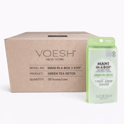 Voesh Mani In a Box 3 Step - Case of 50 Pedi A Box - Green Tea - DTK Nail Supply