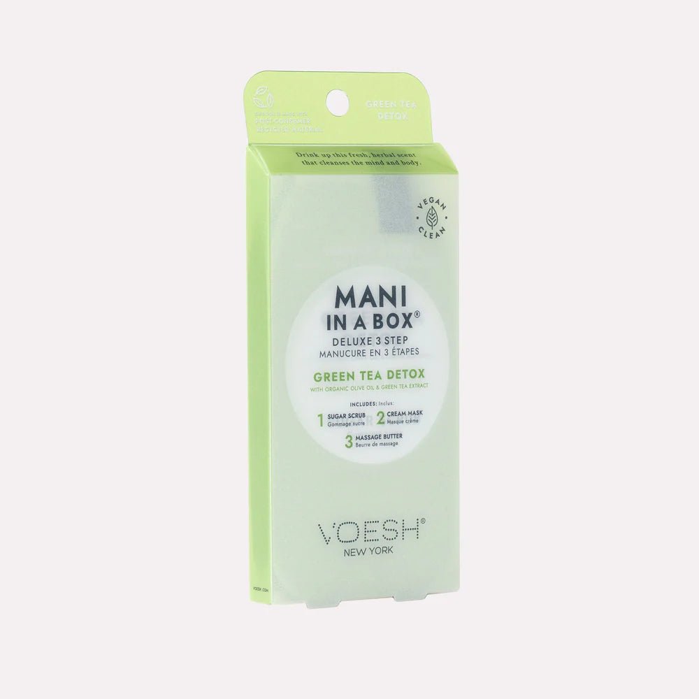 Voesh Mani In a Box 3 Step - Case of 50 Pedi A Box - Green Tea - DTK Nail Supply