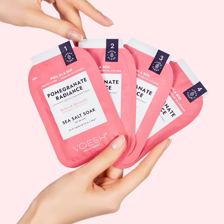 VOESH Pedicure in Box 4 Step Kit - Pomegranate Radiance - DTK Nail Supply
