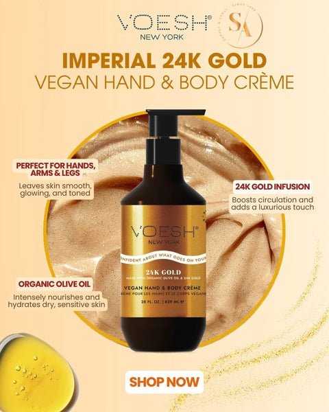 Voesh Vegan Hand & Cuticle Body Creme - Imperial Gold - 28 oz - DTK Nail Supply