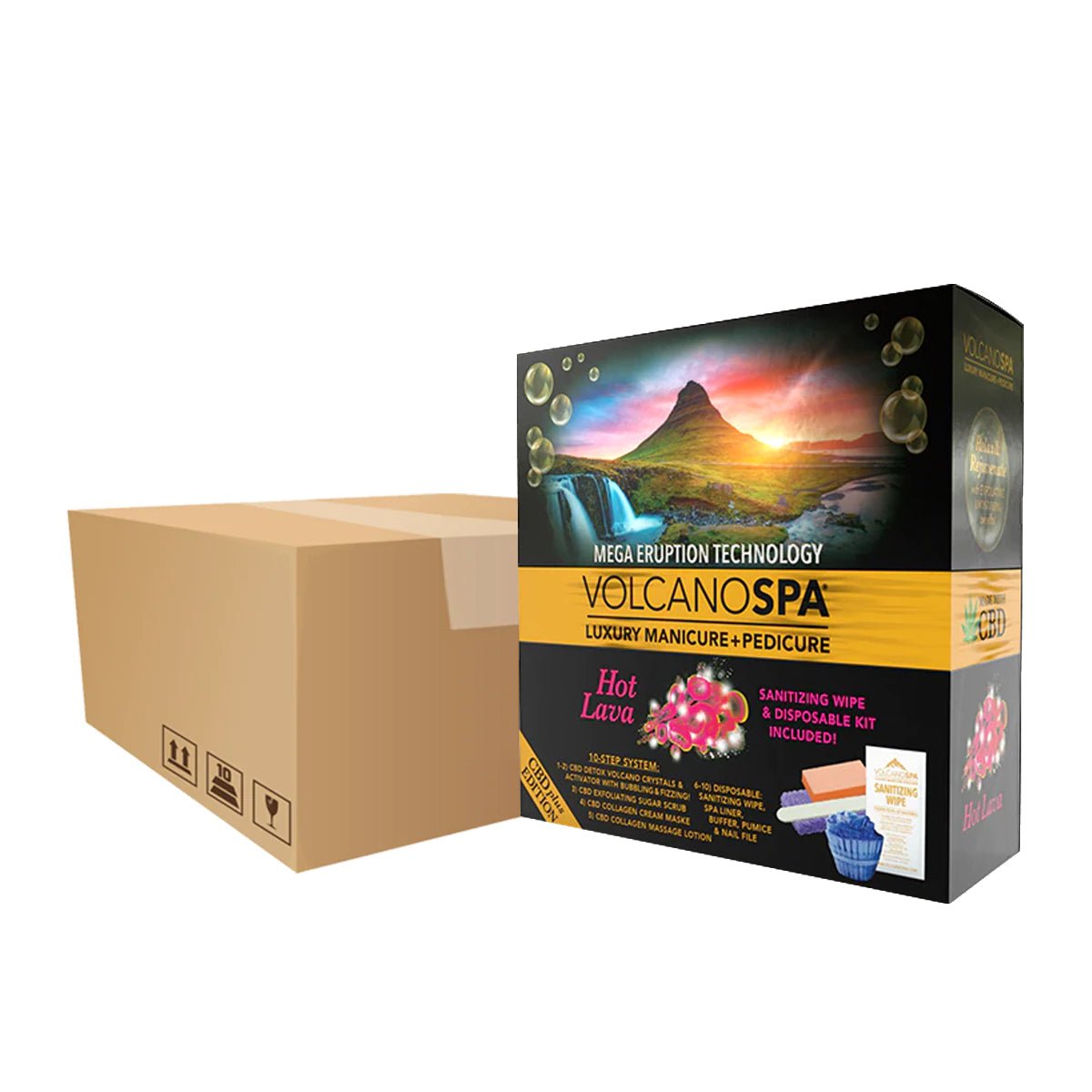 Volcano Spa Case OF 36 A Box Pedicure Spa Kit (10 step) - Hot Lava - DTK Nail Supply