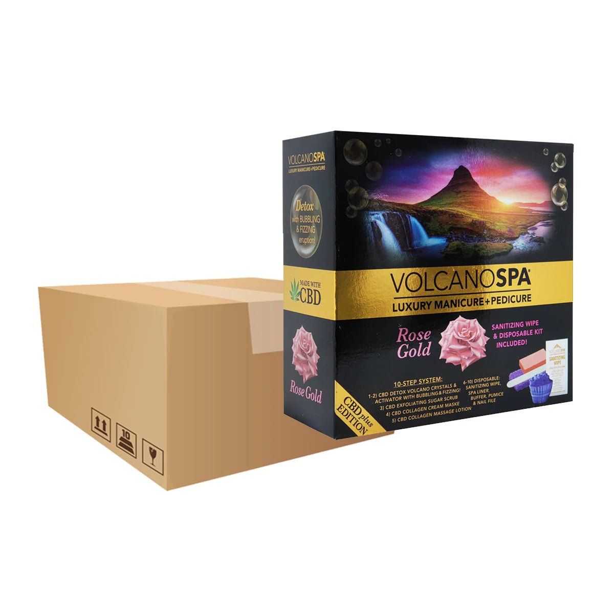 Volcano Spa Case OF 36 A Box Pedicure Spa Kit (10 step) - Rose Gold - DTK Nail Supply