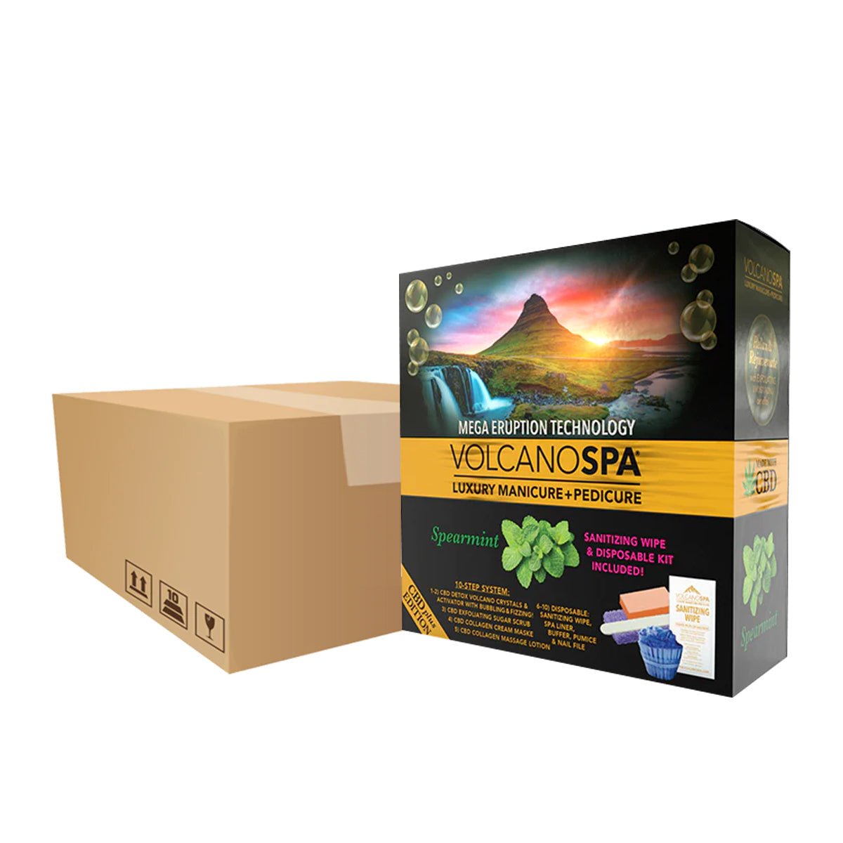 Volcano Spa Case OF 36 A Box Pedicure Spa Kit (10 step) - Spearmint - DTK Nail Supply