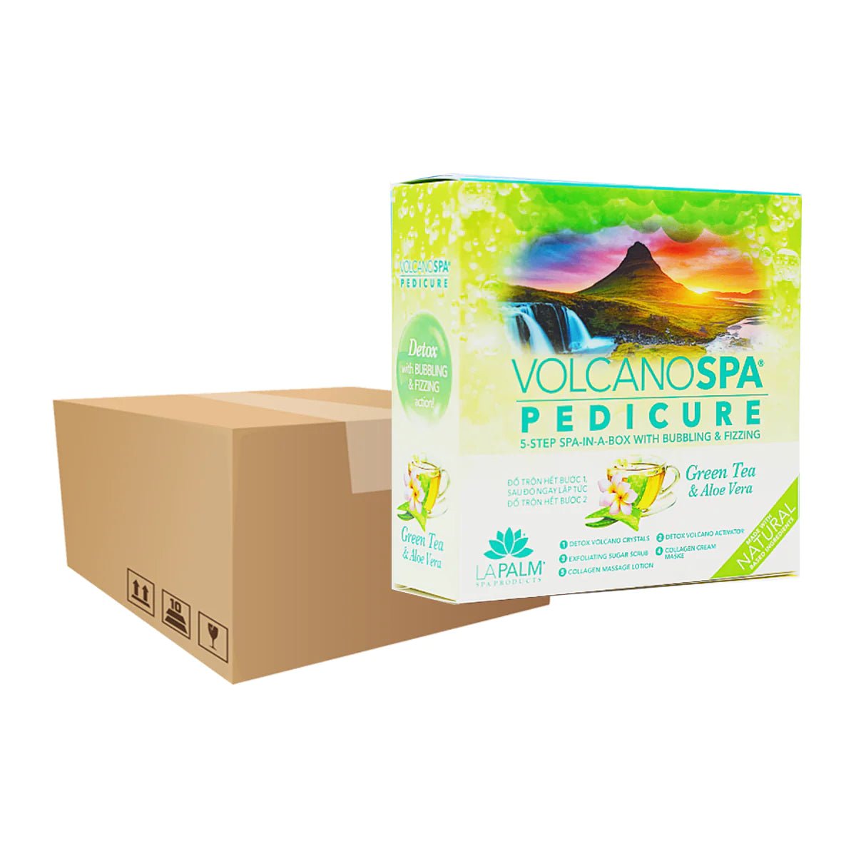 Volcano Spa - Case of 36 Pedi a Box (6 step) - Green Tea and Aloe Vera - DTK Nail Supply