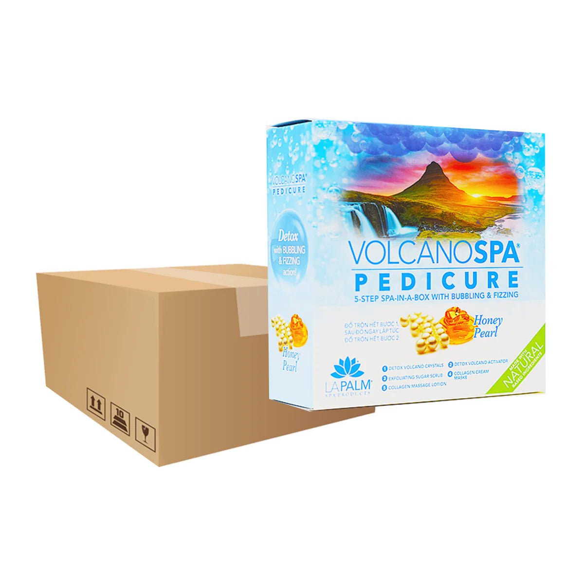 Volcano Spa - Case of 36 Pedi a Box (6 step) - Honey Pearl - DTK Nail Supply