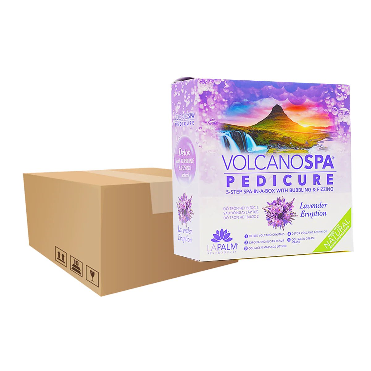 Volcano Spa - Case of 36 Pedi a Box (6 step) - Lavender Eruption - DTK Nail Supply