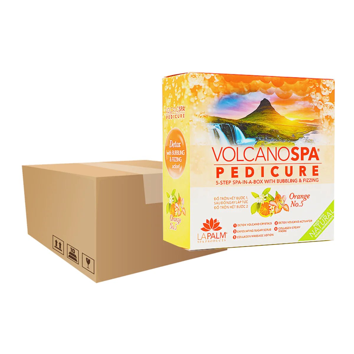 Volcano Spa - Case of 36 Pedi a Box (6 step) - Orange No. 5 - DTK Nail Supply