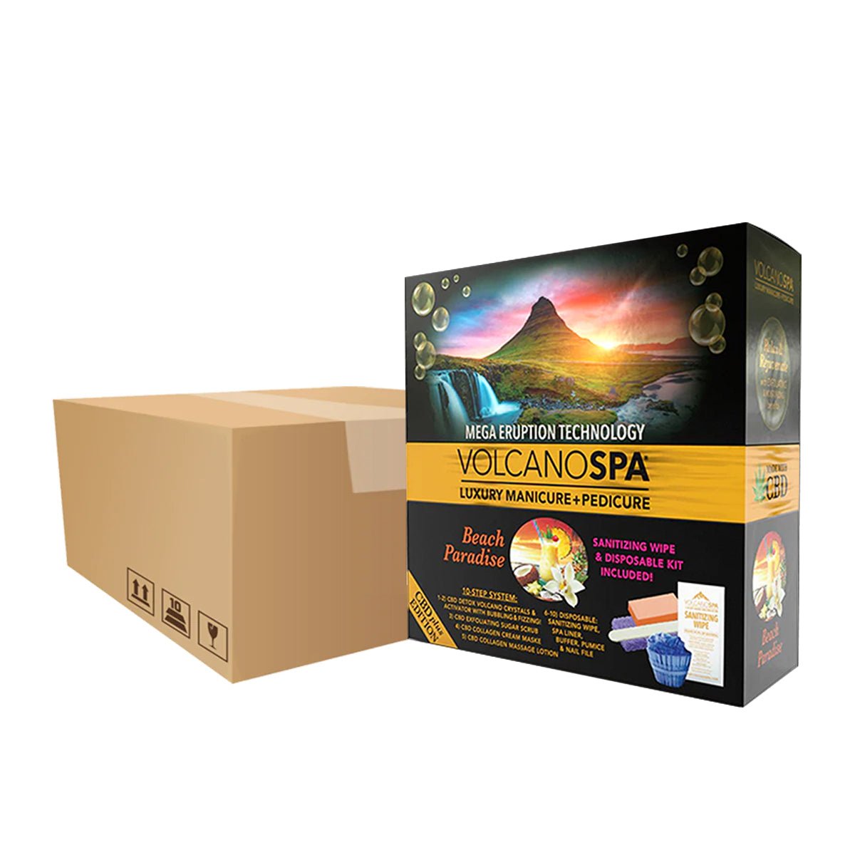 Volcano Spa Pedicure Spa Kit (10 step) - Beach Paradise - Case OF 36 - DTK Nail Supply