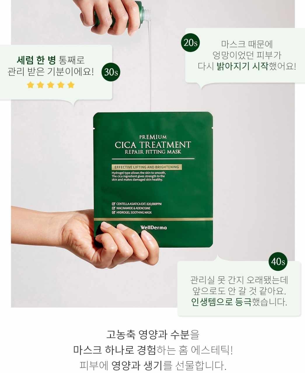 WellDerma Premium Cica Treatment Repair Fitting Mask - DTK Nail Supply