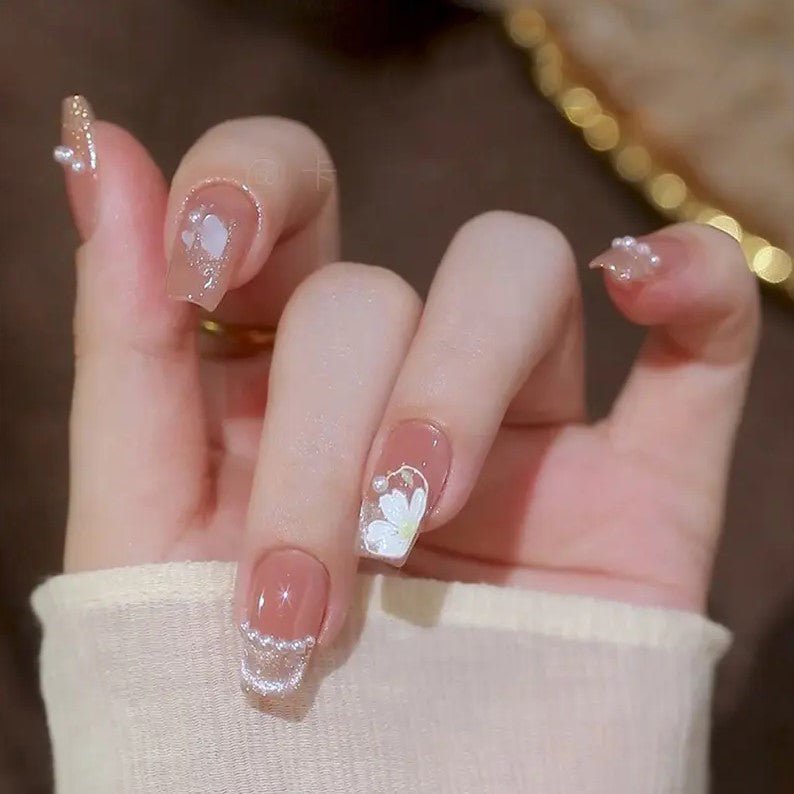 White Flat Back Mixed Half Round Resin Pearl Beads - DTK Nail Supply