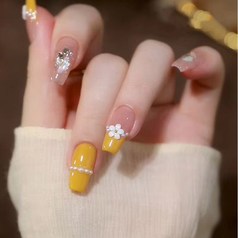 White Flat Back Mixed Half Round Resin Pearl Beads - DTK Nail Supply