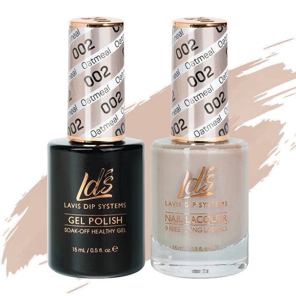  LDS Gel Nail Polish Duo - 002 Oatmeal by LDS sold by DTK Nail Supply