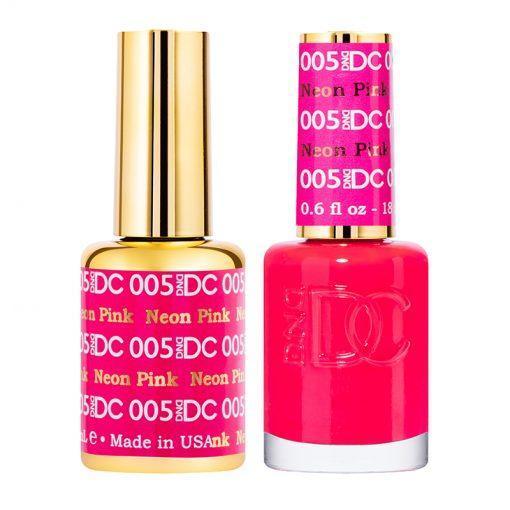  DND DC Gel Nail Polish Duo - 005 Neon Pink by DND DC sold by DTK Nail Supply