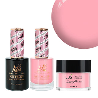  LDS 3 in 1 - 006 I'm Blushing For You - Dip, Gel & Lacquer Matching by LDS sold by DTK Nail Supply